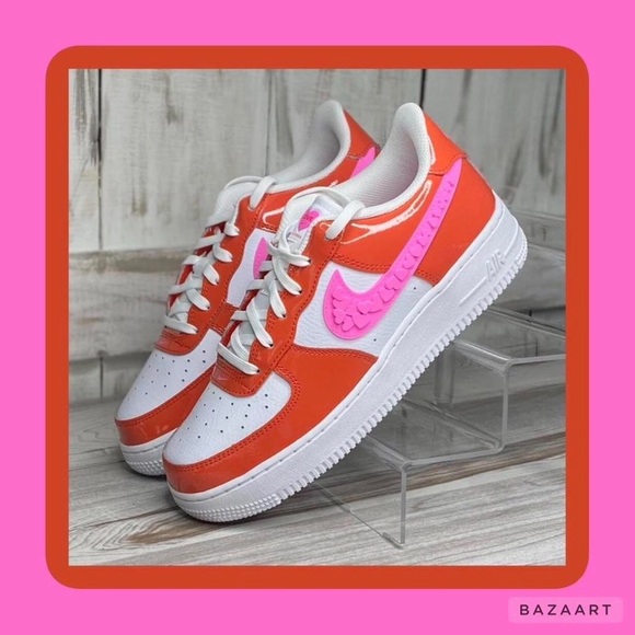 Nike Kids' Vibrant Orange and Pink Sneakers LIKE NEW